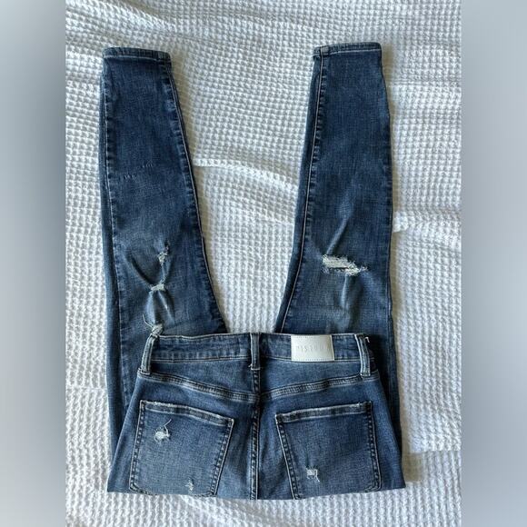 Pistola Skinny High Rise Distressed Knee Rip Jeans Size 27 - Picture 4 of 10